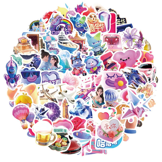 TikTok Gift Special Effect Stickers for Kids DIY Notebook Phone Bike Laptop Car PVC