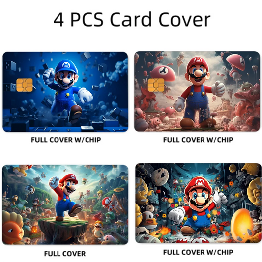 MARIO 4-Piece Matte Card Skin Stickers Set