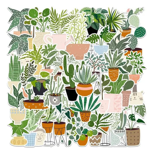 Cute Plant Stickers for Kids - 10/30/44PCS PVC Set