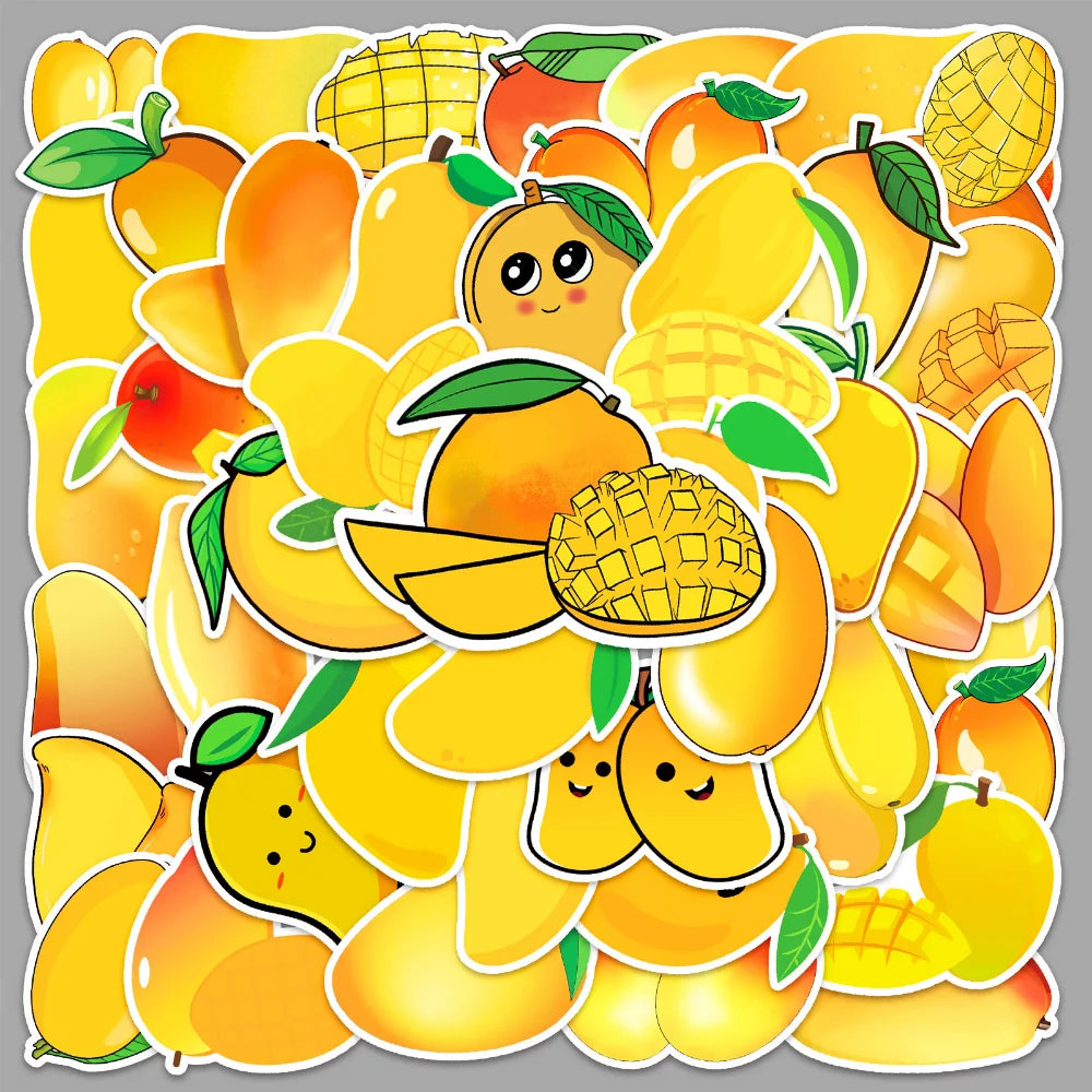 50Pcs Fruit Sticker Mango Summer Stationery Decoration Scrapbook Diary Album Planner Decoration Sticker 2023