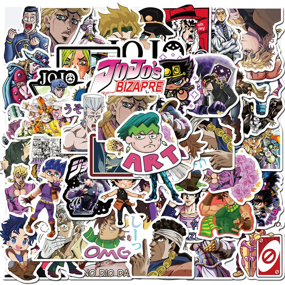 50pcs JoJo's Bizarre Adventure Stickers for Helmets, Walls, DIY Decor Wholesale