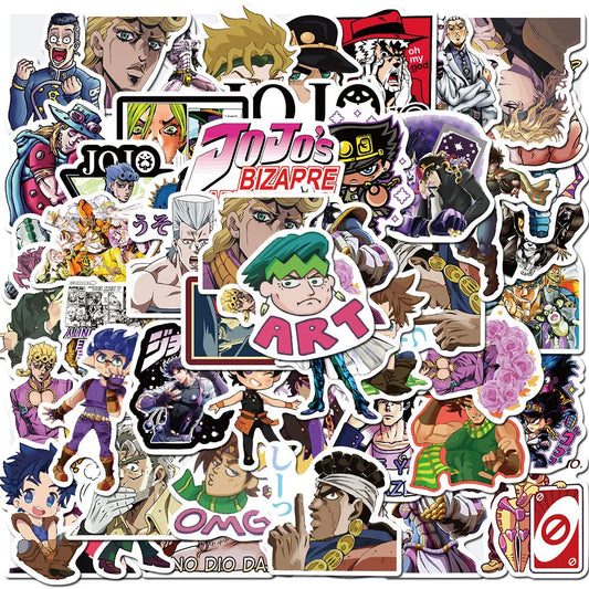 50pcs JoJo's Bizarre Adventure Stickers for Helmets, Walls, DIY Decor Wholesale