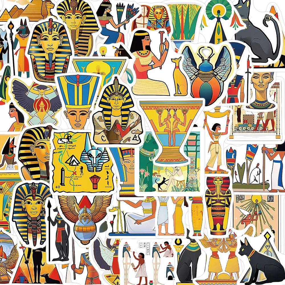 10/30/50pcs Cool Ancient Egypt Pharaoh Pyramid Waterproof Stickers Art Decals Laptop Suitcase Car Phone Decoration Sticker Toys