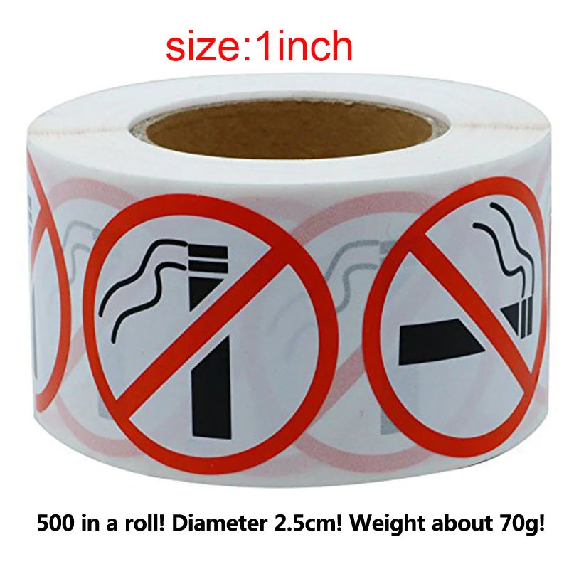 500pcs/roll Danger Sticker Art Paper Funny No Smoking Warning Decal Wholesale Superior Quality