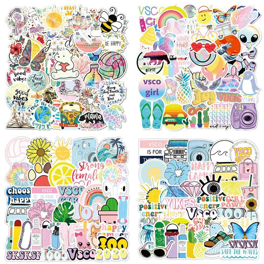 50pcs Cute Cartoon Stickers for Notebook, Luggage, Laptop, Phone