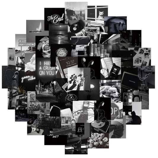 Cool Black Graffiti Stickers 10/30/50pcs Aesthetic Decals for Skateboard Guitar Notebook Bike DIY Kids
