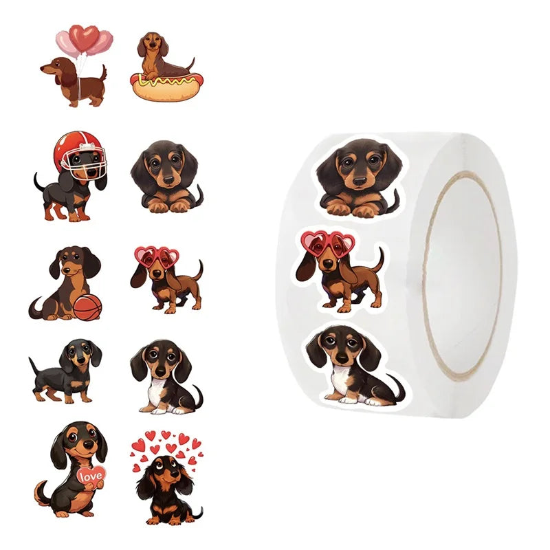 500PCS Dachshund Dog Thank You Stickers Labels