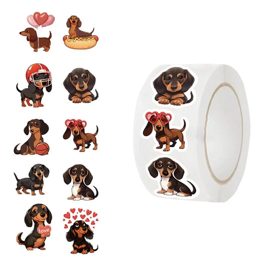 500PCS Dachshund Dog Thank You Stickers Labels