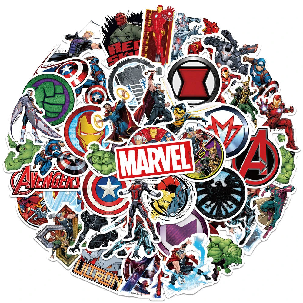 10/30/50/100pcs Disney Marvel The Avengers Superhero Stickers Decals Laptop Motorcycle Phone Car Waterproof Sticker Kids Toy