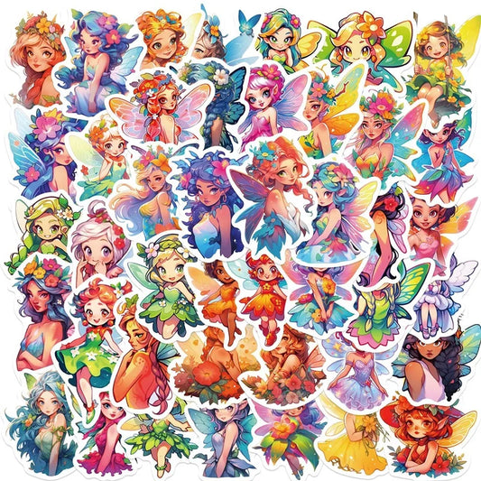 Cartoon Flower Fairy Stickers: DIY Scrapbooking Supplies