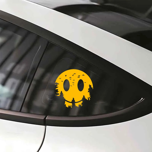 Moon Face Woods Stickers: High-Quality Car & Laptop Decals