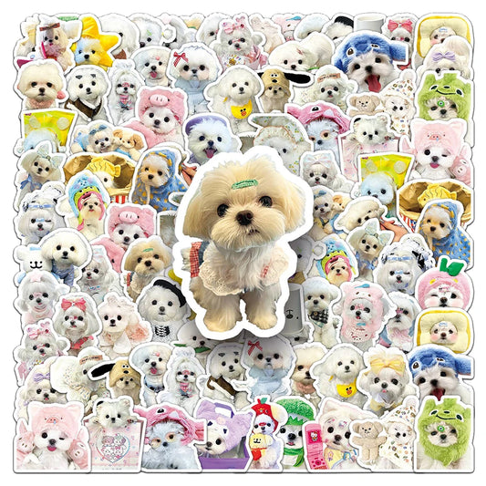 Kawaii Dog Stickers Pack - Cartoon Decals for Laptop, Phone, Notebook, Suitcase, Kids Toys