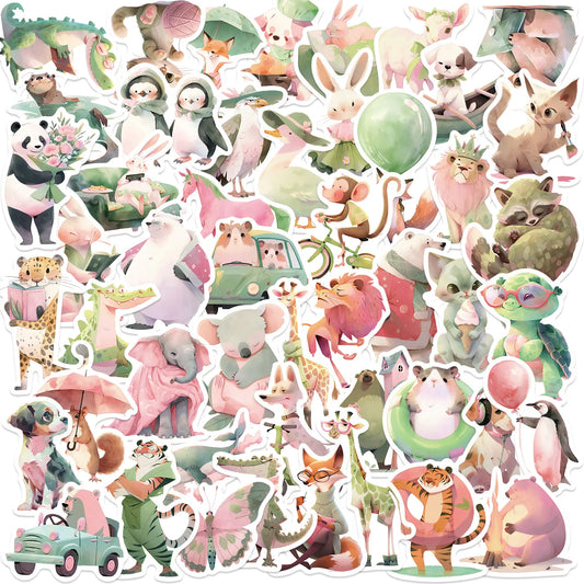 Cute Animal Stickers for Laptop, Phone, Guitar, Car, Bike, Skateboard - 10/30/50PCS Cartoon Decals