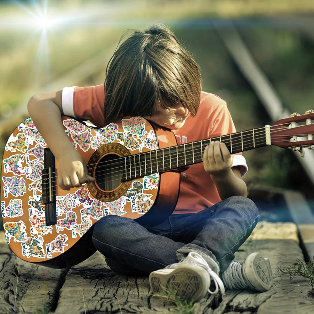 50pcs Maps In cultural Symbols And Icons Stickers Aesthetic Decals For Laptop Skateboard Suitcase Guitar Waterproof Stickers