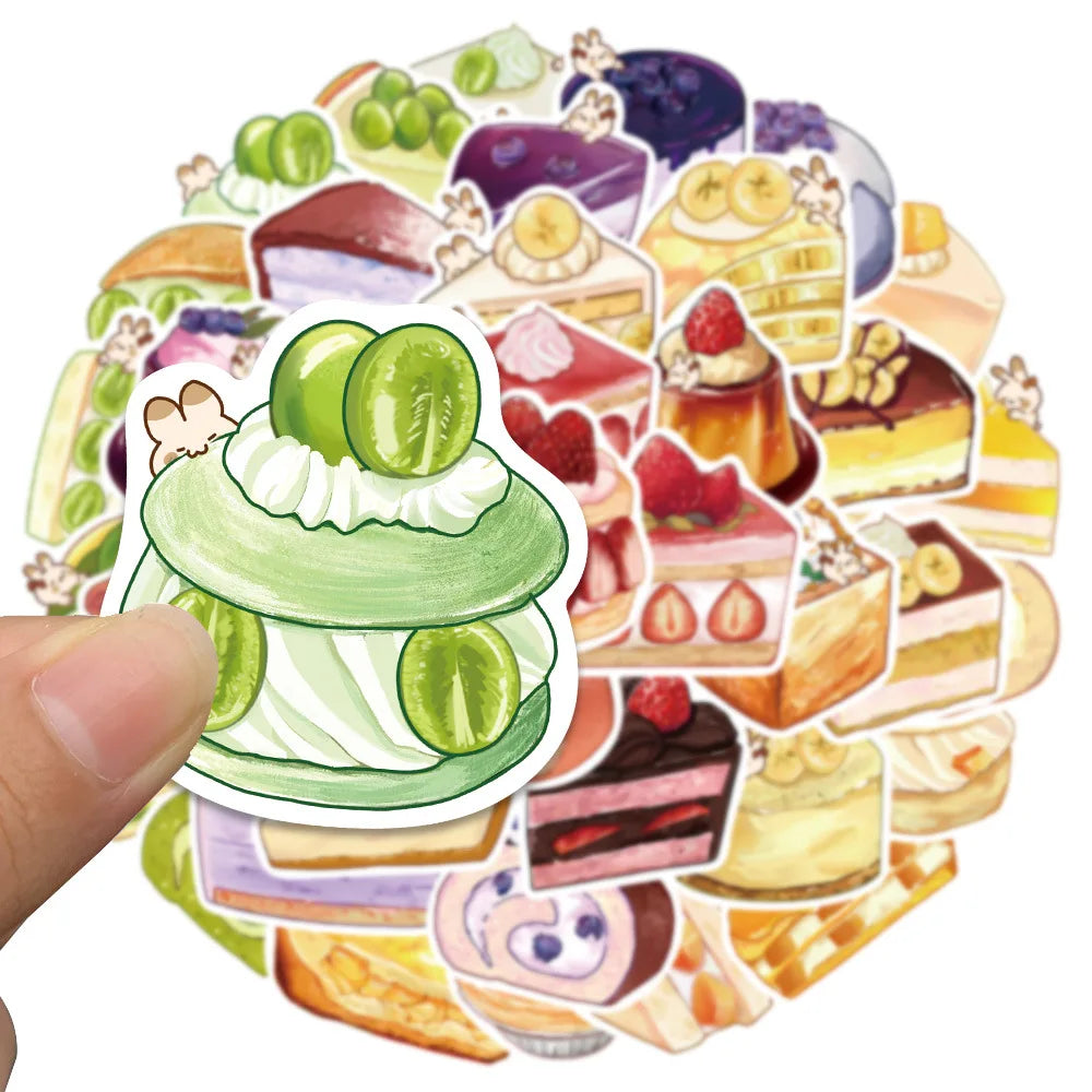 10/40Pcs Cute Kawaii Cartoon Food Cake Dessert Aesthetic Stickers Decals Laptop Phone Scrapbook Stationery Sticker Kid Toy