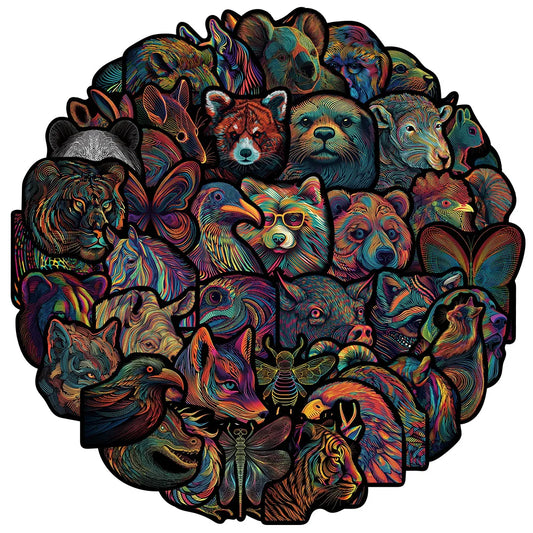 Cartoon Psychedelic Animal Stickers for Snowboard Laptop Luggage Car Fridge Vinyl 10/30/50pcs