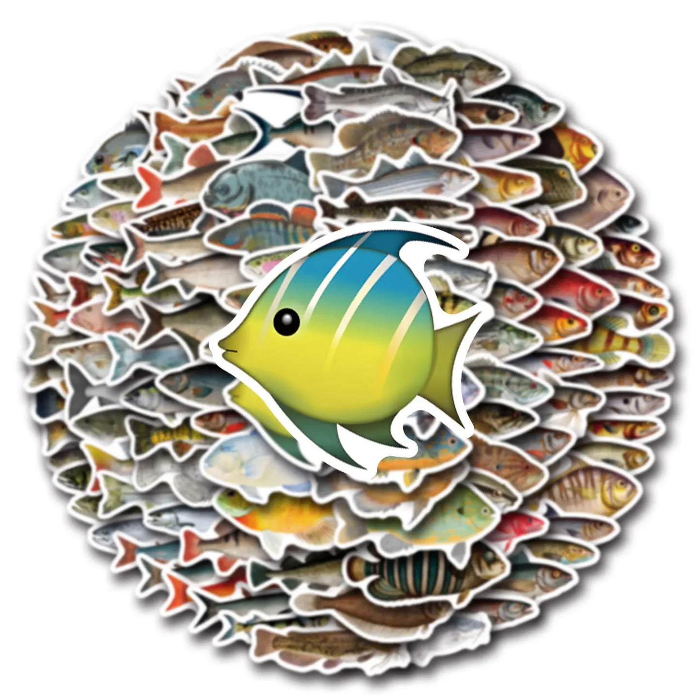 10/30/50/110PCS Realistic Fish Graffiti Stickers Aquatic Animal Sticker Kids Toys DIY Luggage Laptop Guitar Car Bike Skatboard