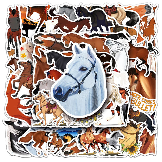 Cartoon Horse Stickers 10/30/50PCS for Kids DIY Luggage Laptop Motorcycle Car Wholesale