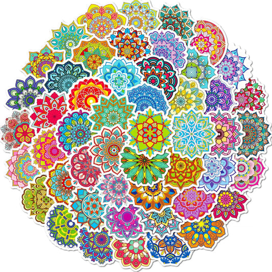 Datura Mandala Stickers 10/25/50pcs for DIY Scrapbooking, Phone, Laptop, Water Bottle
