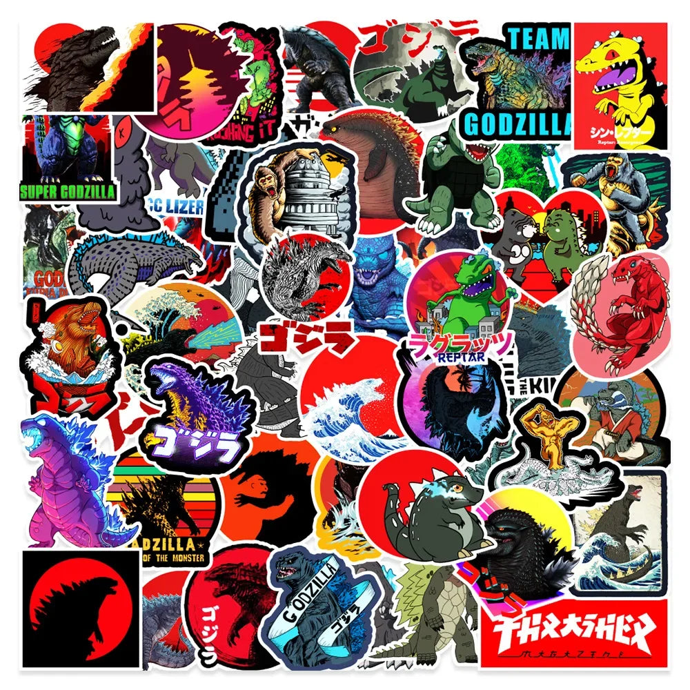 50pcs Godzilla Monster Graffiti Sticker Car Mobile Phone Water Cup Decoration Waterproof Sticker