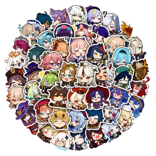 Genshin Impact Anime Stickers Set - Phone, Notebook, Laptop, Suitcase Decor