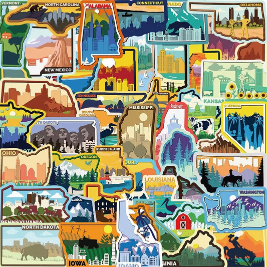 USA PVC Stickers: Kids' DIY Scrapbooking Supplies