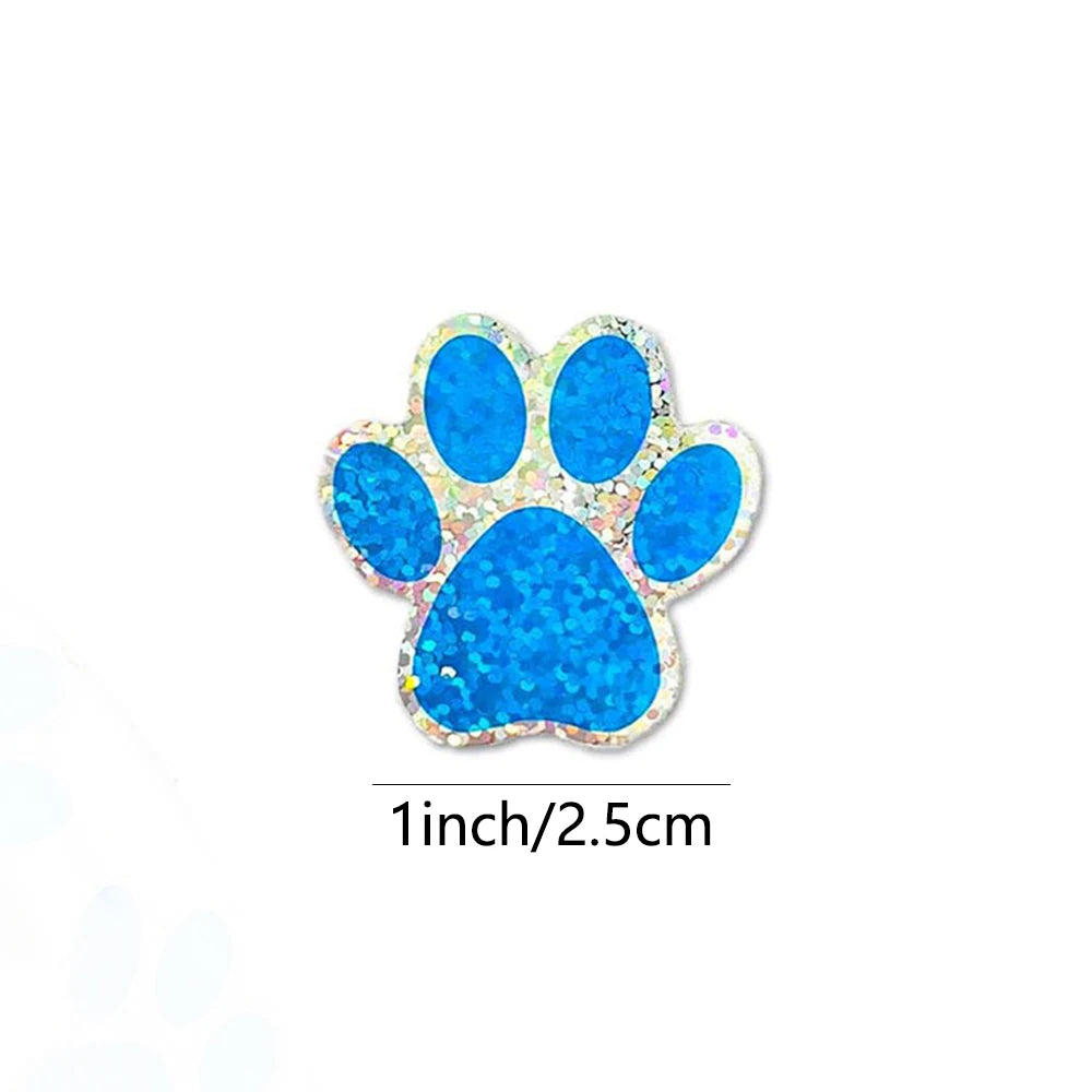 100-500pcs Blue laser Sticker Paw Print Reward Stickers Dog Cat Bear Paw Labels for Teacher Student Stationery Sticker