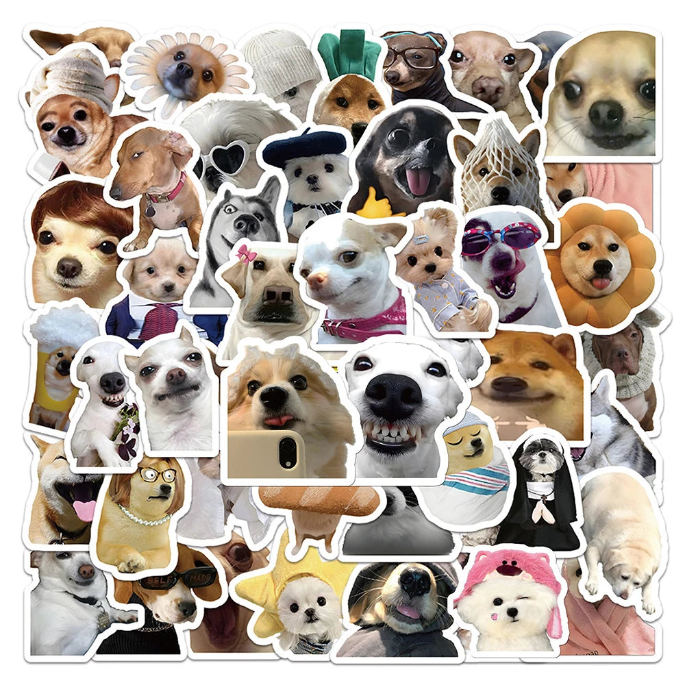 10/30/50PCS Cute Dog Animals Stickers Funny Meme Cartoon Decals Decoration DIY Notebook Fridge Laptop Phone Car Sticker For Kids