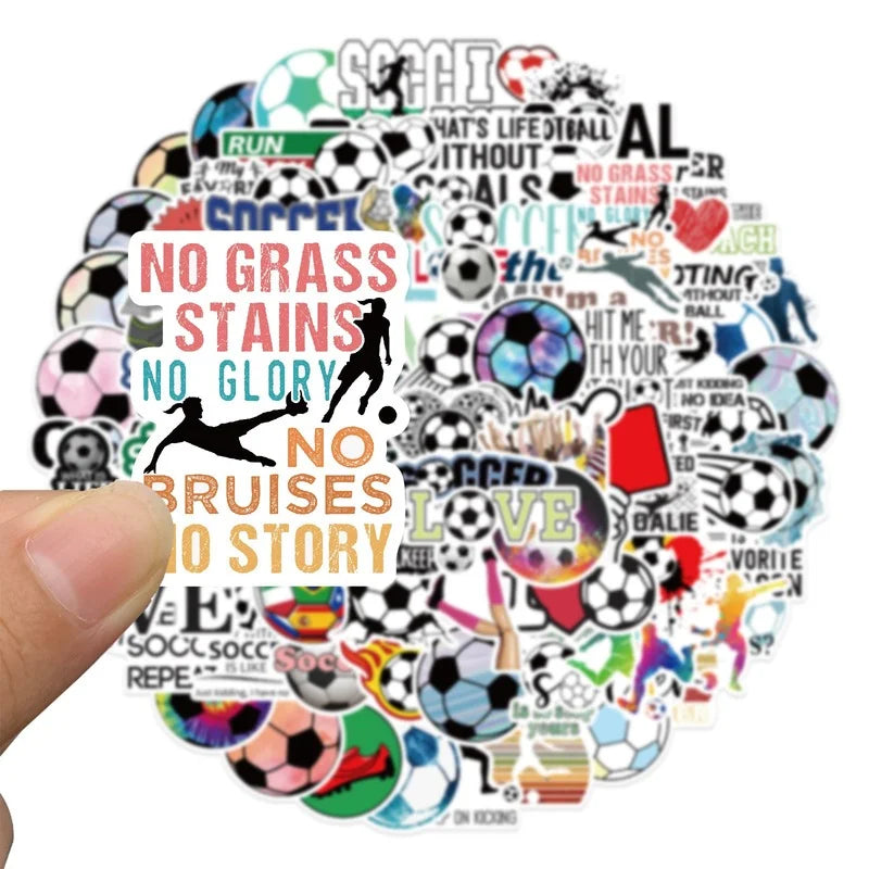 10/50/100pcs Graffiti Stickers Football Soccer Stickers for Adults Helmet Motorcycle Luggage Water Bottle Skateboard