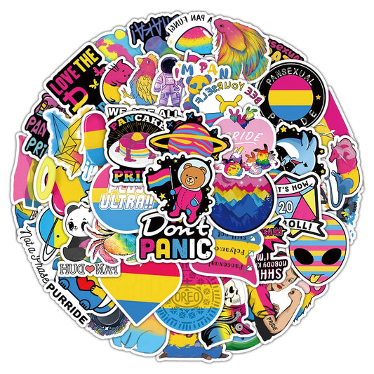 Pansexual Pride LGBT Graffiti Stickers Waterproof Decals for Motorcycle Luggage Skateboard