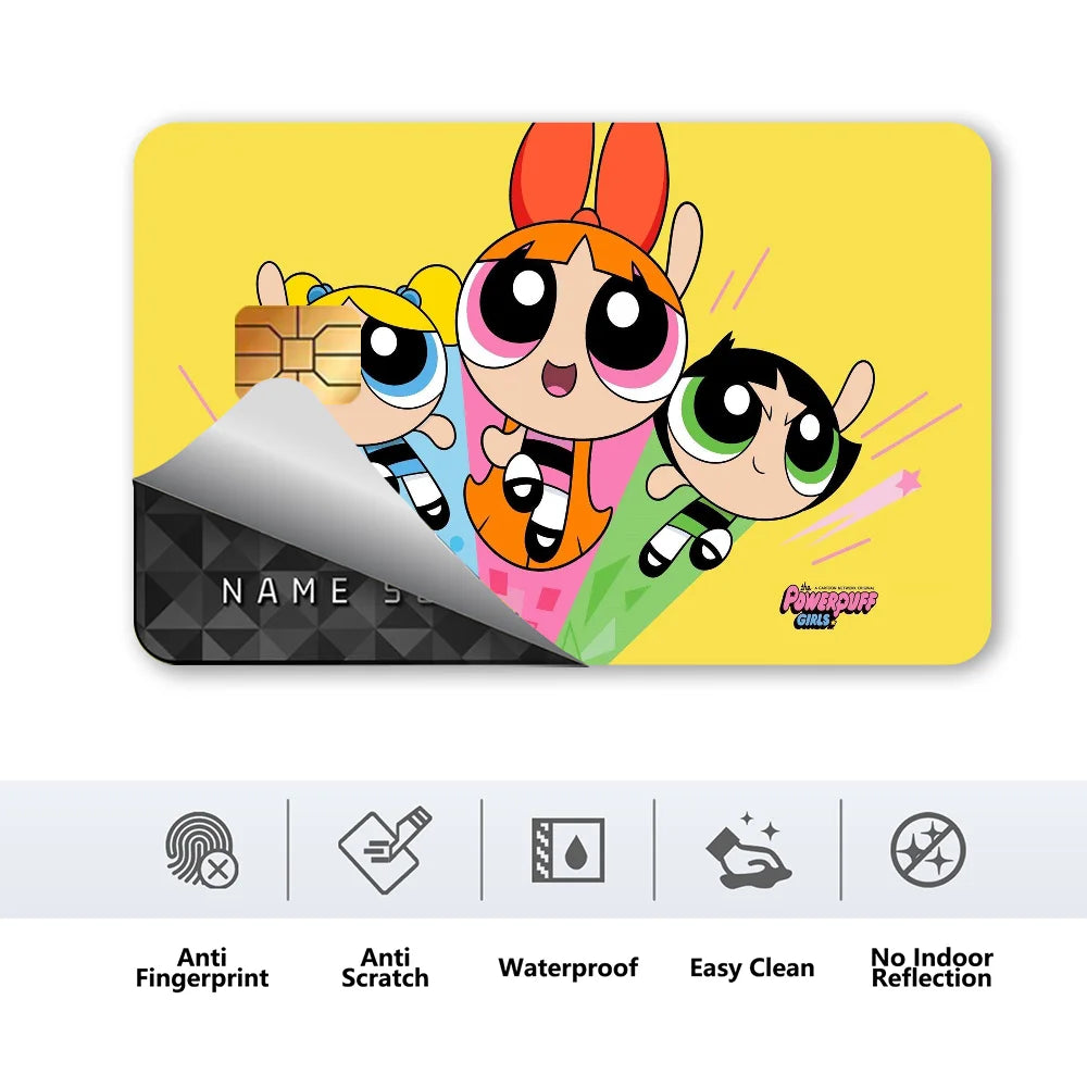 Powerpuff Girls Card Skin: Waterproof Poker Sticker