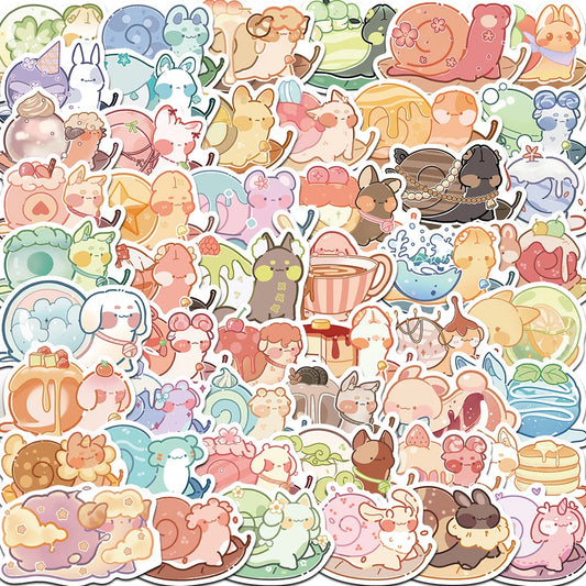 Cartoon Snail Stickers Waterproof Decals for Laptop, Phone, Luggage, Water Bottle