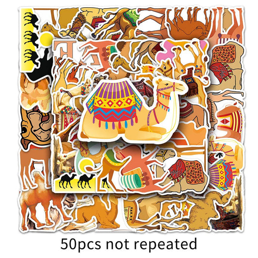Desert Camel Cartoon Animal Stickers for Phone Laptop Luggage Skateboard Decals Kids Toy