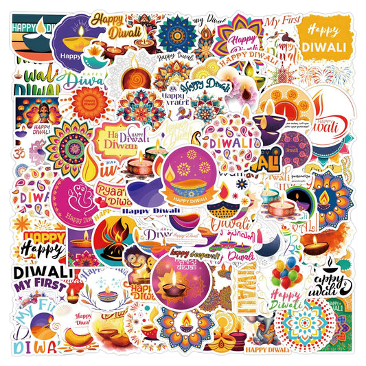 Diwali Cartoon Sticker Pack - Fridge Laptop Luggage Skateboard Graffiti