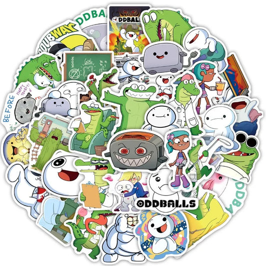 50pcs Oddballs Cartoon Stickers for Suitcase, Water Cup, Phone, Car, Laptop, Refrigerator