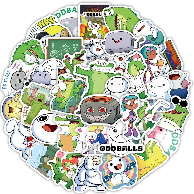 50pcs Oddballs Cartoon Stickers for Suitcase, Water Cup, Phone, Car, Laptop, Refrigerator