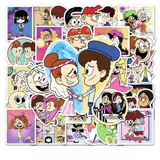 50pcs The Loud House Stickers for Laptop, Phone, Scooter, Water Bottle, Suitcase, Refrigerator