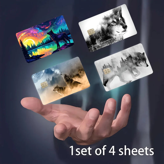 Wolf Cartoon Credit Card Stickers Set - Waterproof Gift