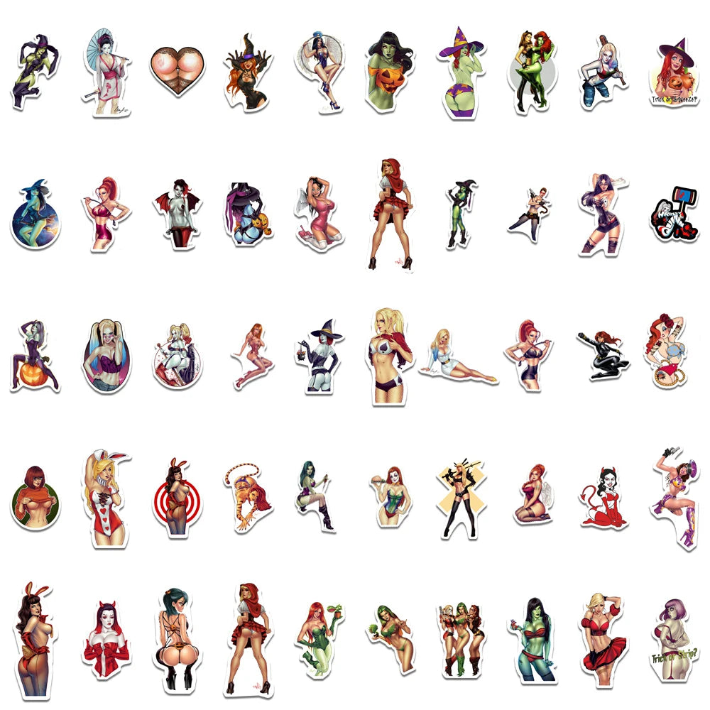 10/30/50/100PCS Anime Hentai Tease Vulgar Beauty Girls Sticker Packs