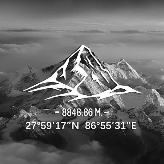 Mount Everest Latitude Longitude Decal for Cars & Laptops