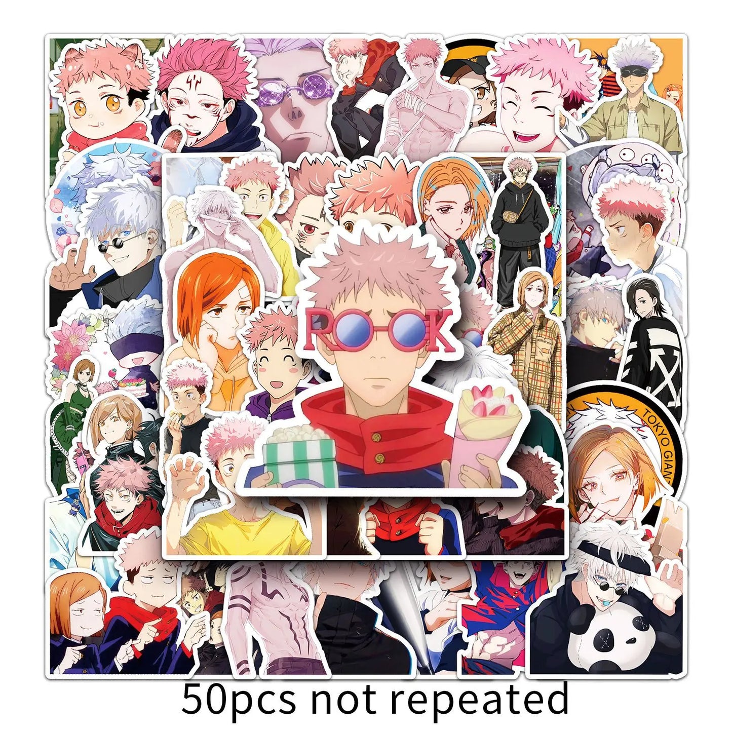 50pcs Jujutsu Kaisen Anime Stickers for Helmet, Wall, Desktop Decoration