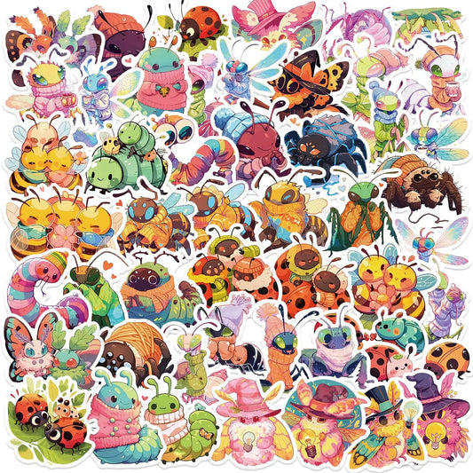 Kawaii Insect Stickers Cute Cartoon Animal Decals for Scrapbook, Laptop, Bike, Skateboard