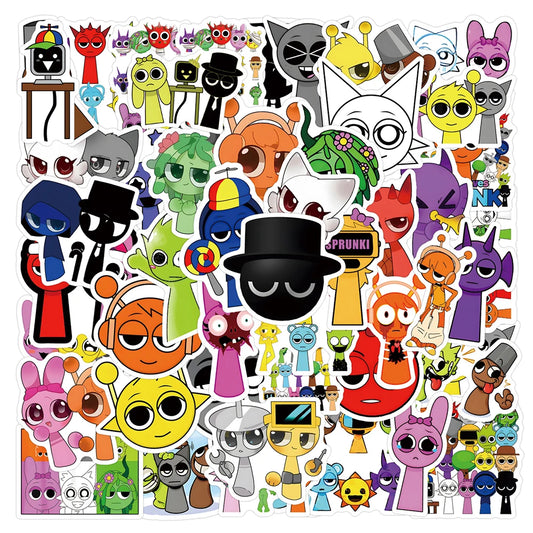 Incredibox Sprunki Stickers 10/30/55/110PCS DIY Skateboard Notebook Fridge Phone Guitar Luggage Decals Toy Graffiti