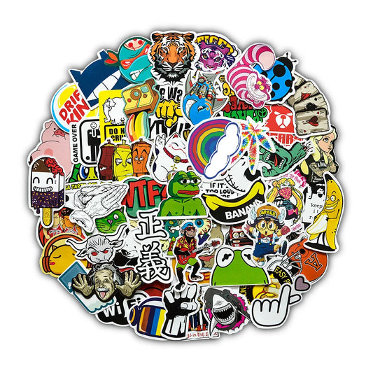 50pcs JDM Vinyl Stickers for Laptop, Car, Bike, Kids