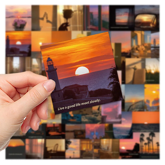 Sunset Scenery Stickers 10/30/60PCS for Laptop Luggage Skateboard Decals