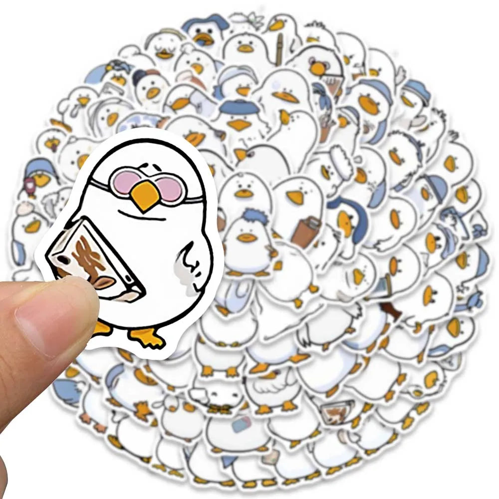 100pcs Funny Cute Cartoon Animals Duck Stickers Pack For Luggage Laptop Guitar Skateboard Waterproof Graffiti Car Decals