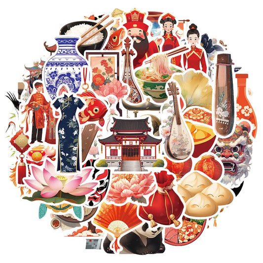 Cartoon Antique Style Stickers Decal for Laptop Motorcycle Luggage Snowboard Fridge (10/30/50pcs)