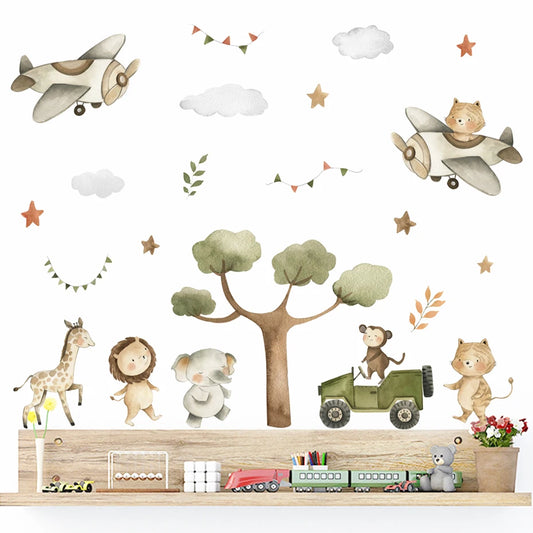 Boho Safari Animals Wall Sticker Nursery Decor