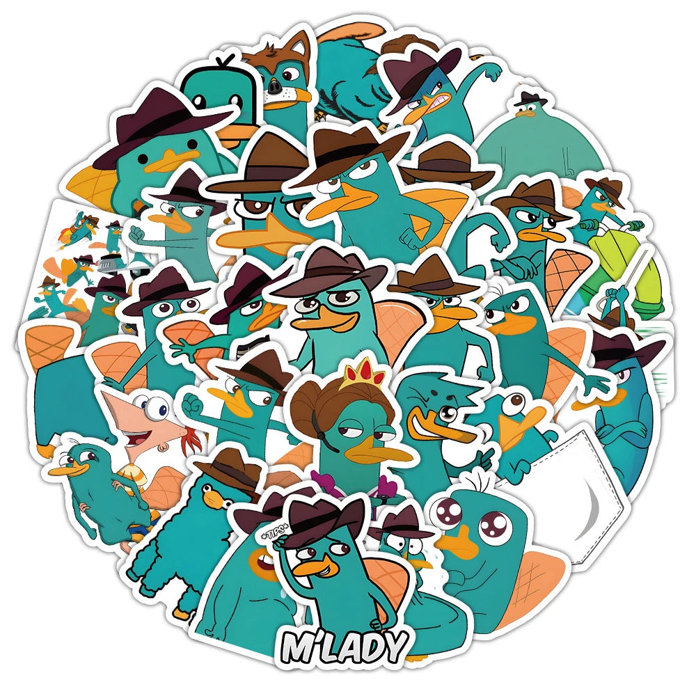 10/30/50pcs Disney Cartoon Anime Perry the Platypus Stickers Laptop Motorcycle Phone Notebook Graffiti Sticker Decals Kids Toys