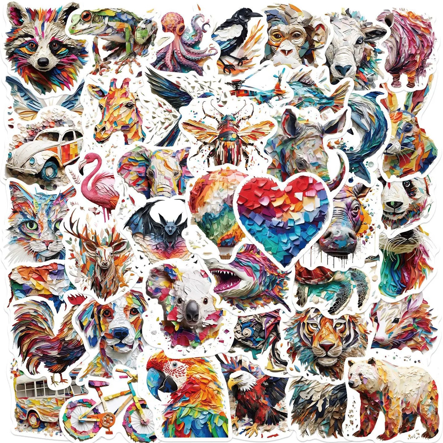 10/30/50Pcs Colorful psychedelic animals Graffiti Stickers For Suitcase Skateboard Laptop Luggage Fridge Phone Car Styling